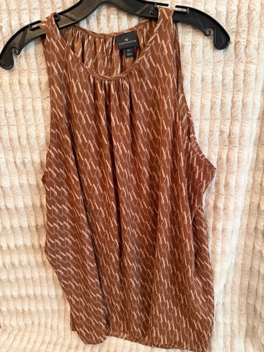 Worthington Brown & Cream Patterned Tank